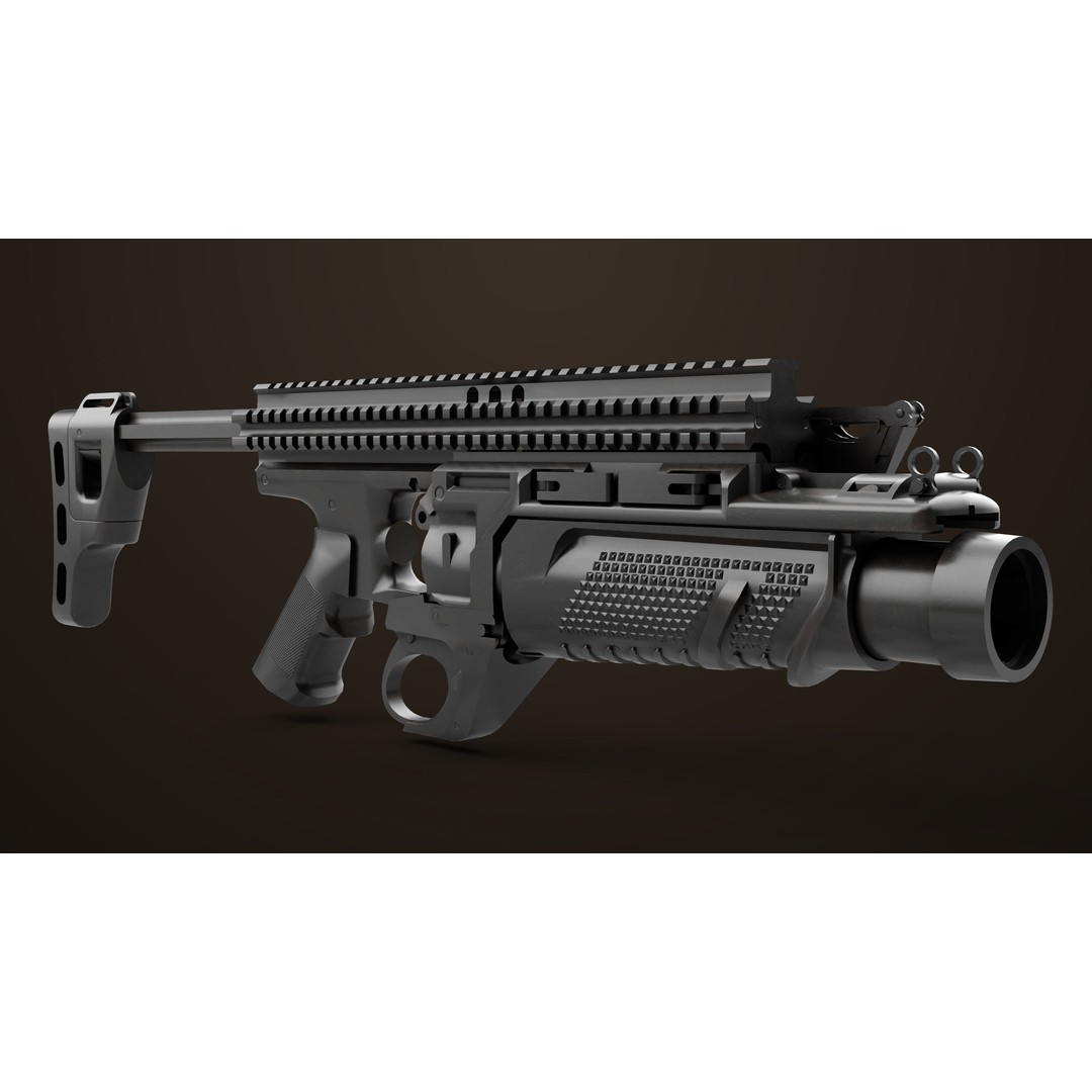 Grenade Launcher 3D Model – Low Poly PBR Game Asset, FBX - View 19