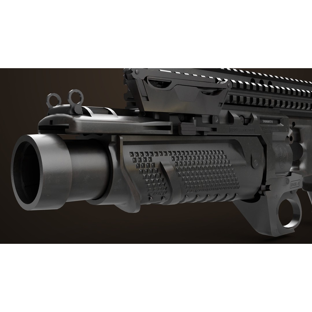 Grenade Launcher 3D Model – Low Poly PBR Game Asset, FBX - View 20
