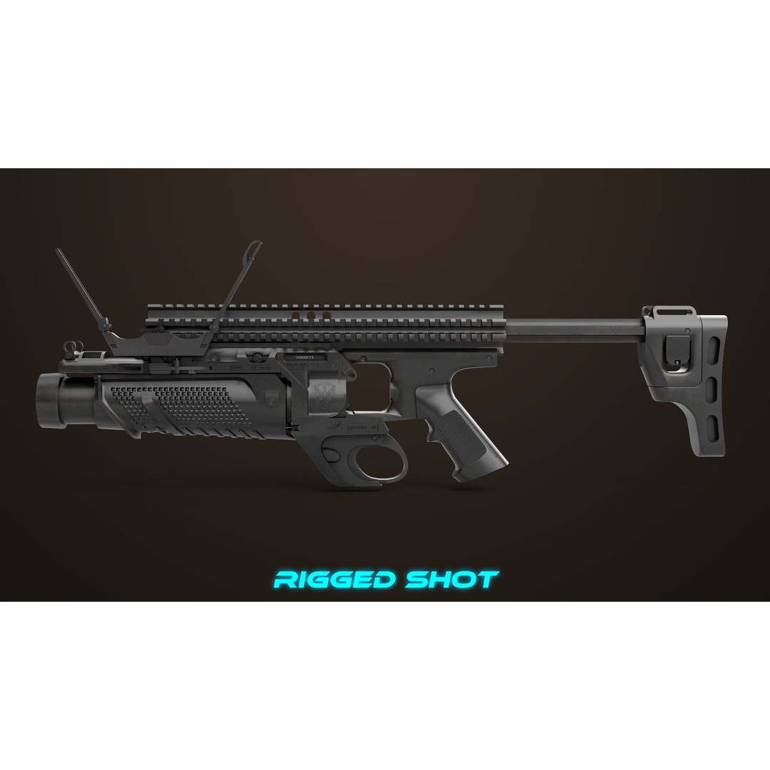 Grenade Launcher 3D Model – Low Poly PBR Game Asset, FBX - View 26