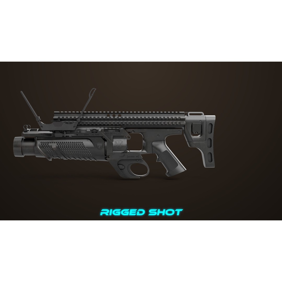 Grenade Launcher 3D Model – Low Poly PBR Game Asset, FBX - View 27