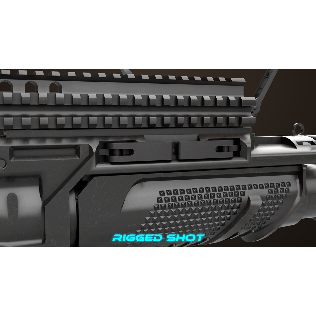 Grenade Launcher 3D Model – Low Poly PBR Game Asset, FBX - View 28
