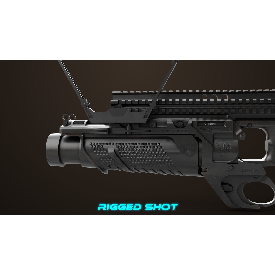 Grenade Launcher 3D Model – Low Poly PBR Game Asset, FBX - View 30