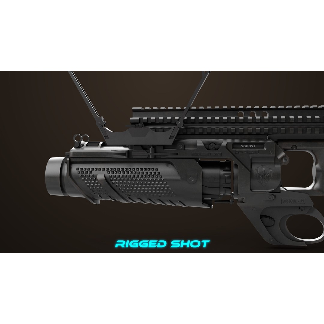 Grenade Launcher 3D Model – Low Poly PBR Game Asset, FBX - View 31