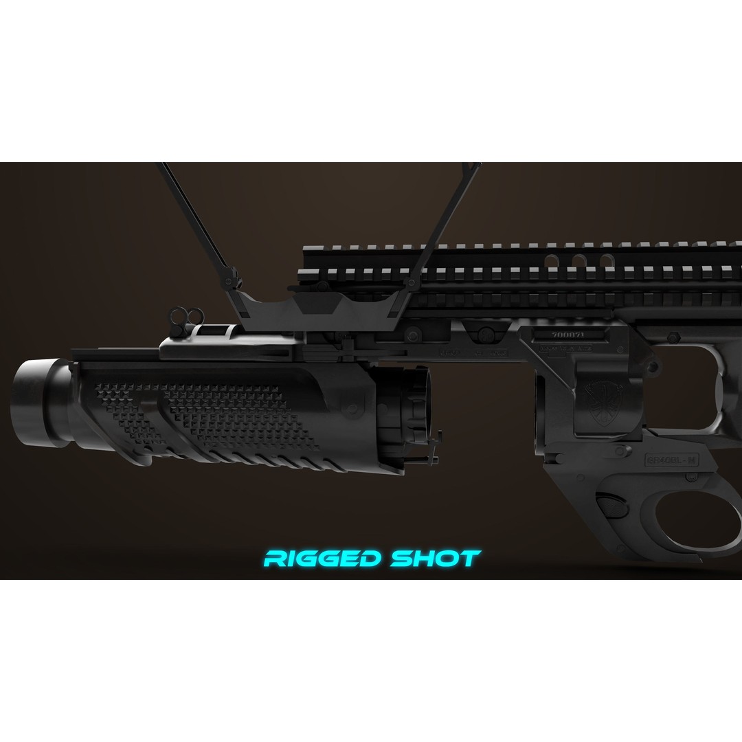 Grenade Launcher 3D Model – Low Poly PBR Game Asset, FBX - View 32