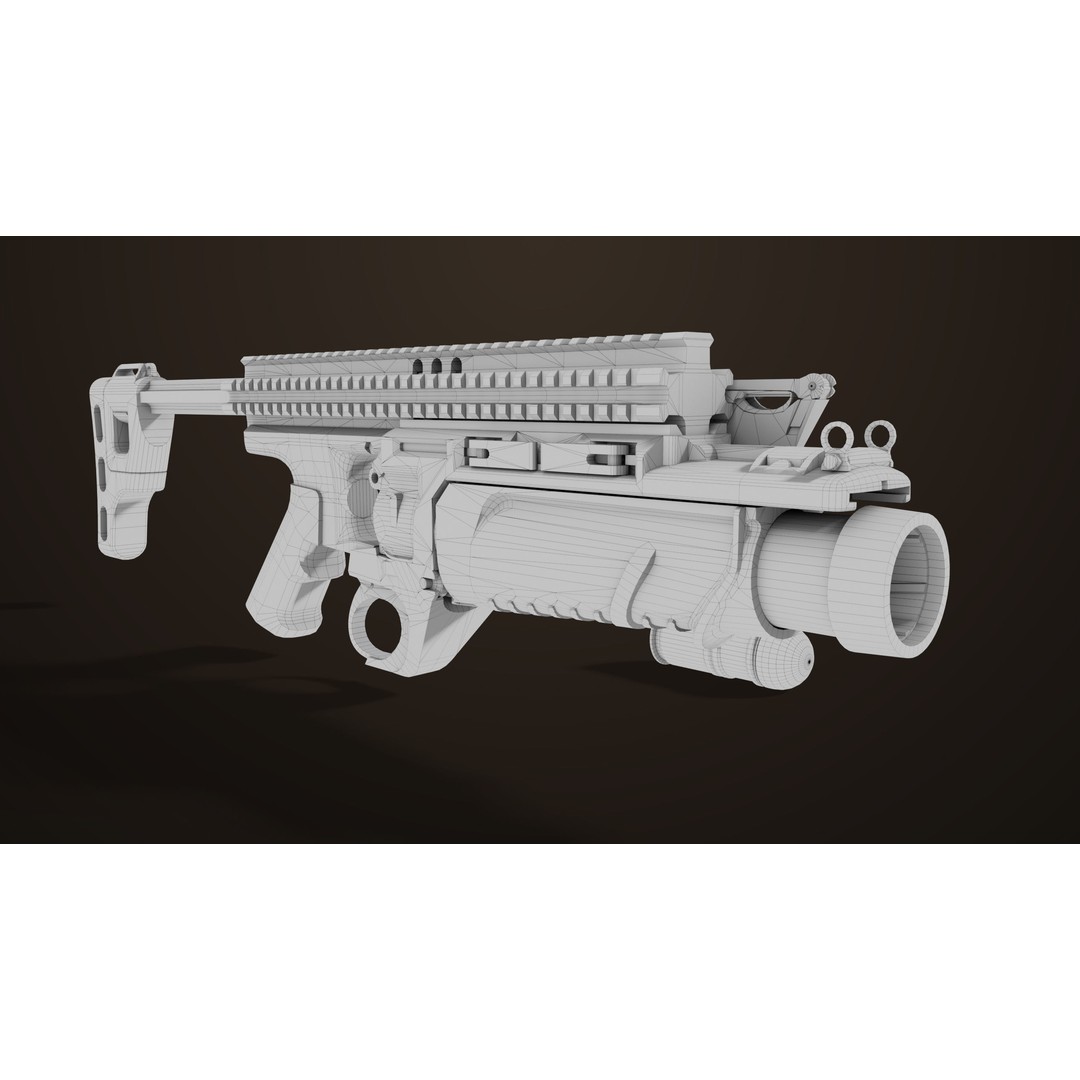 Grenade Launcher 3D Model – Low Poly PBR Game Asset, FBX - View 38