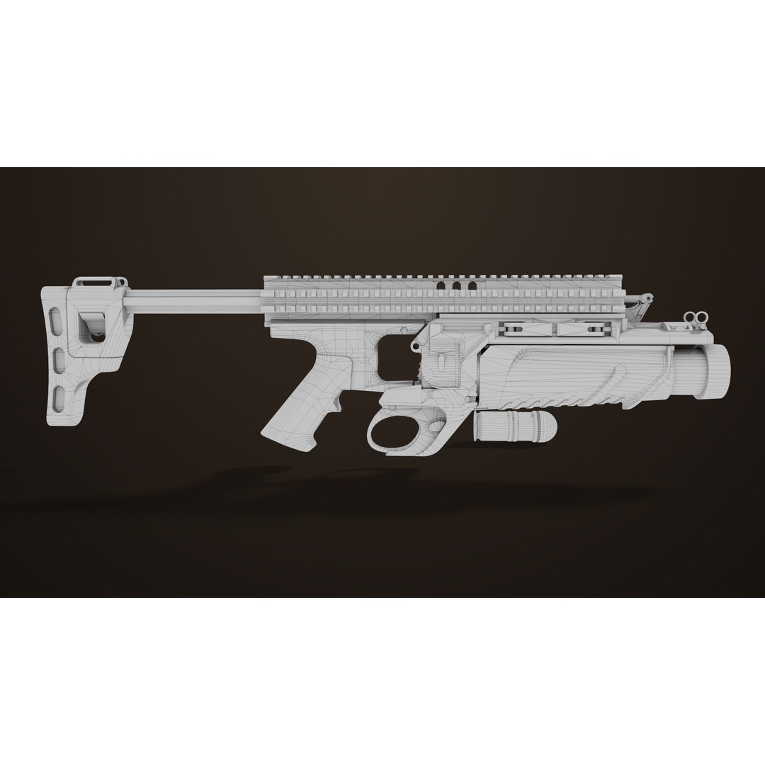 Grenade Launcher 3D Model – Low Poly PBR Game Asset, FBX - View 39