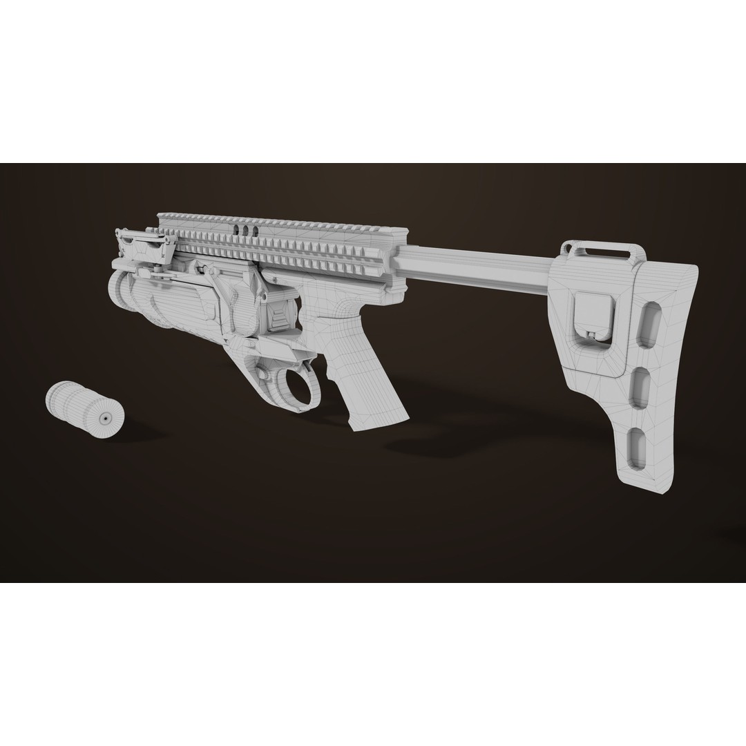 Grenade Launcher 3D Model – Low Poly PBR Game Asset, FBX - View 41