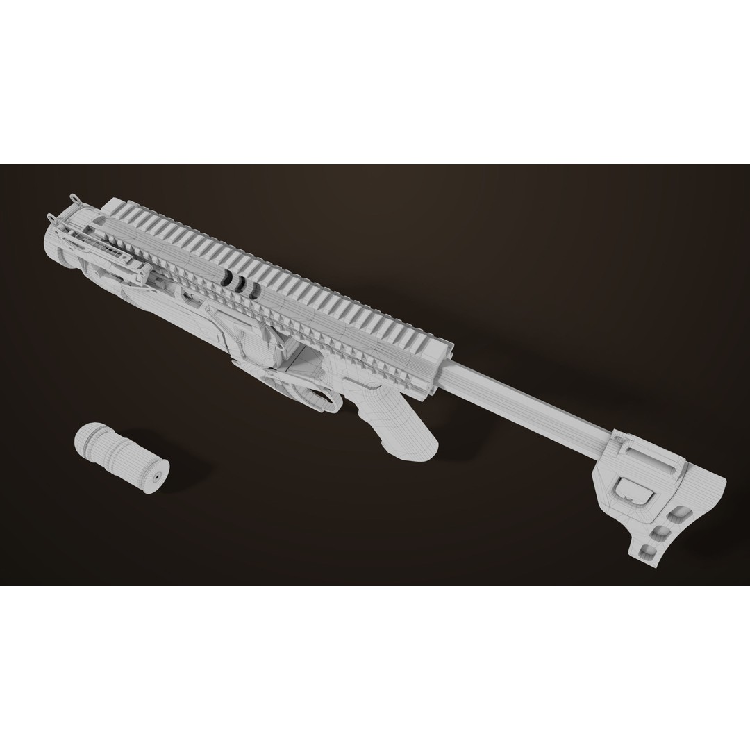 Grenade Launcher 3D Model – Low Poly PBR Game Asset, FBX - View 42