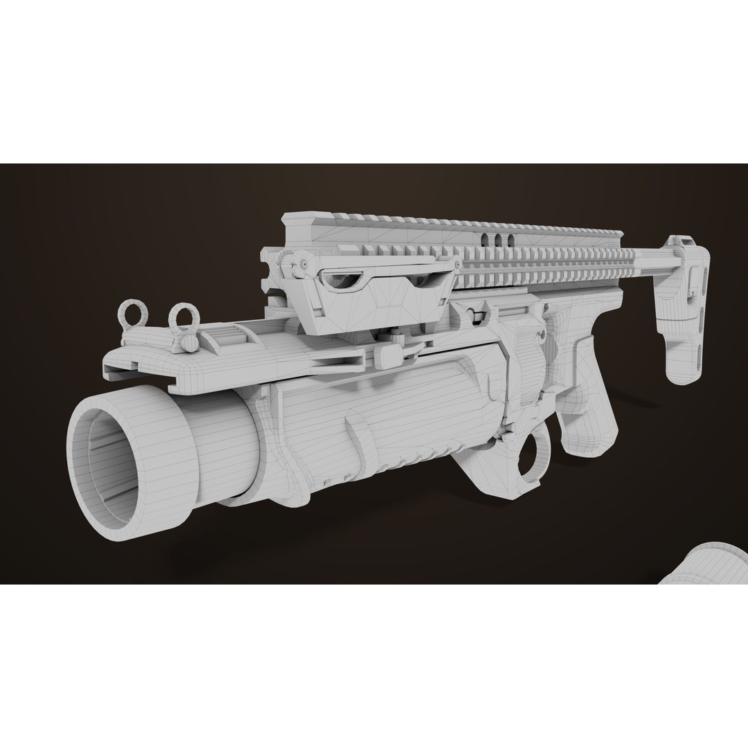 Grenade Launcher 3D Model – Low Poly PBR Game Asset, FBX - View 44