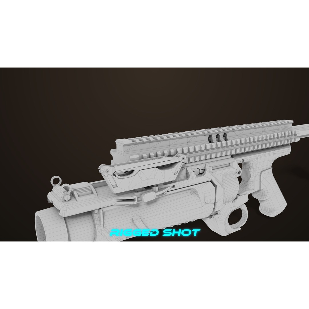 Grenade Launcher 3D Model – Low Poly PBR Game Asset, FBX - View 45