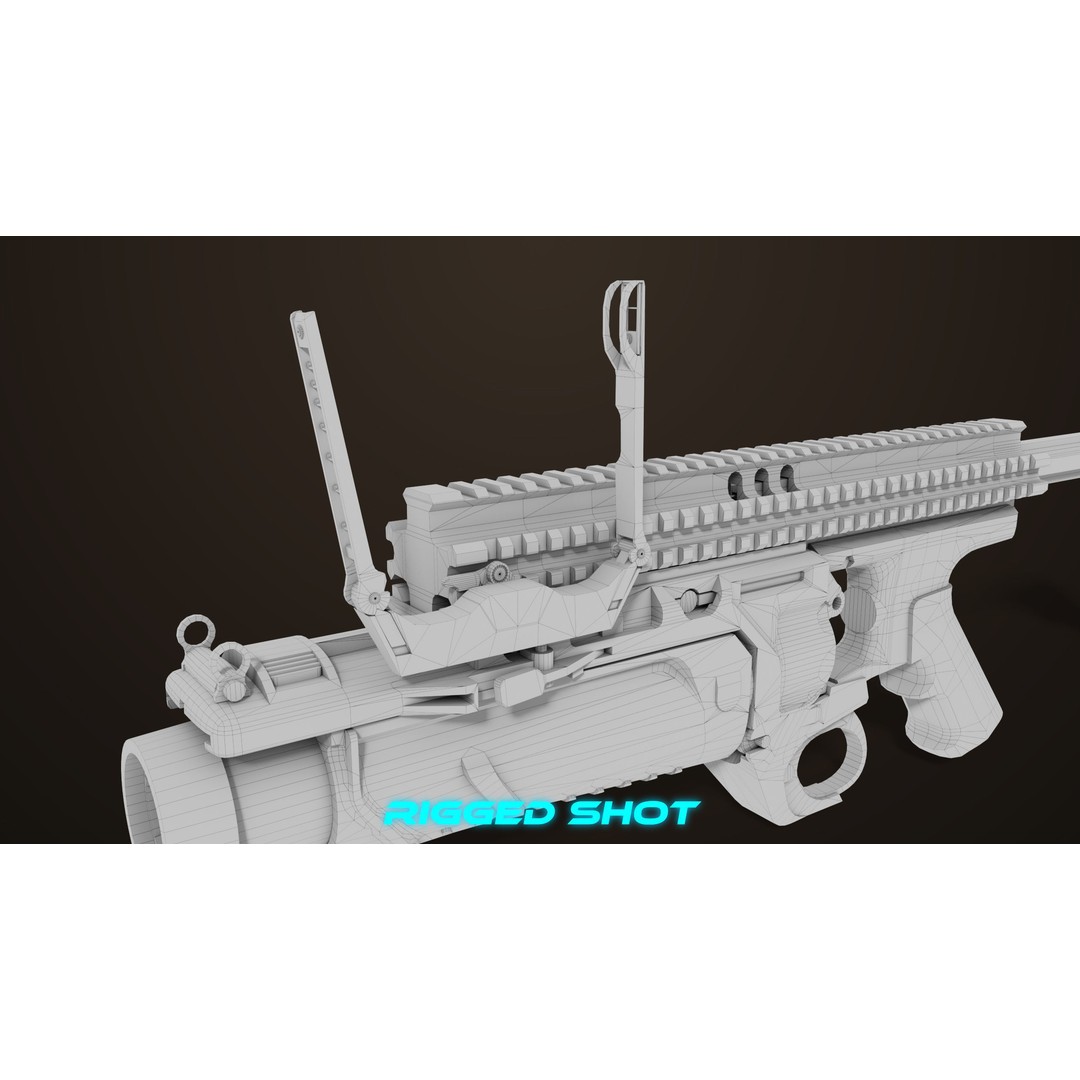 Grenade Launcher 3D Model – Low Poly PBR Game Asset, FBX - View 46