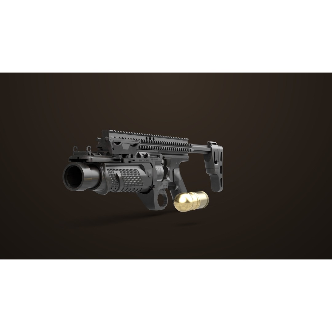 Grenade Launcher 3D Model – Low Poly PBR Game Asset, FBX - View 5