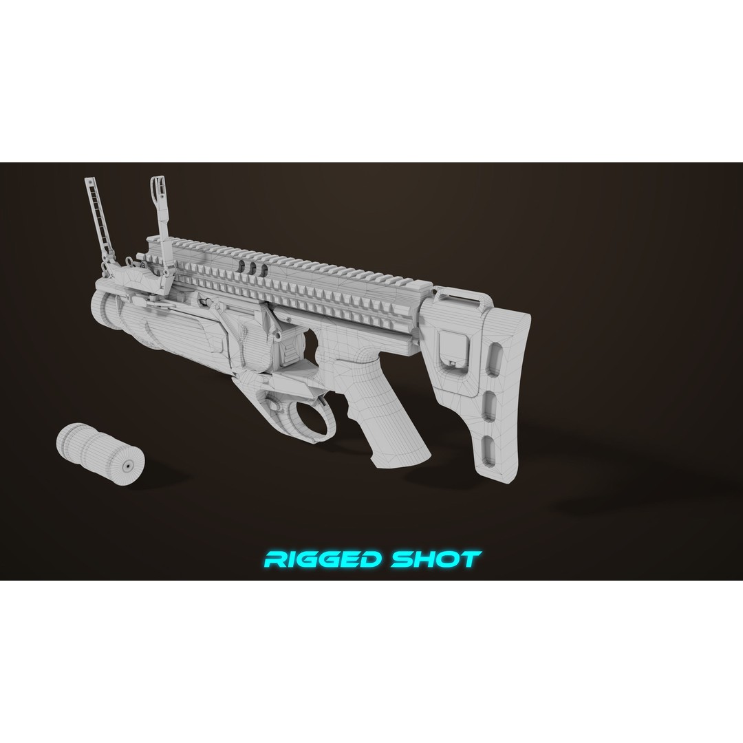 Grenade Launcher 3D Model – Low Poly PBR Game Asset, FBX - View 50