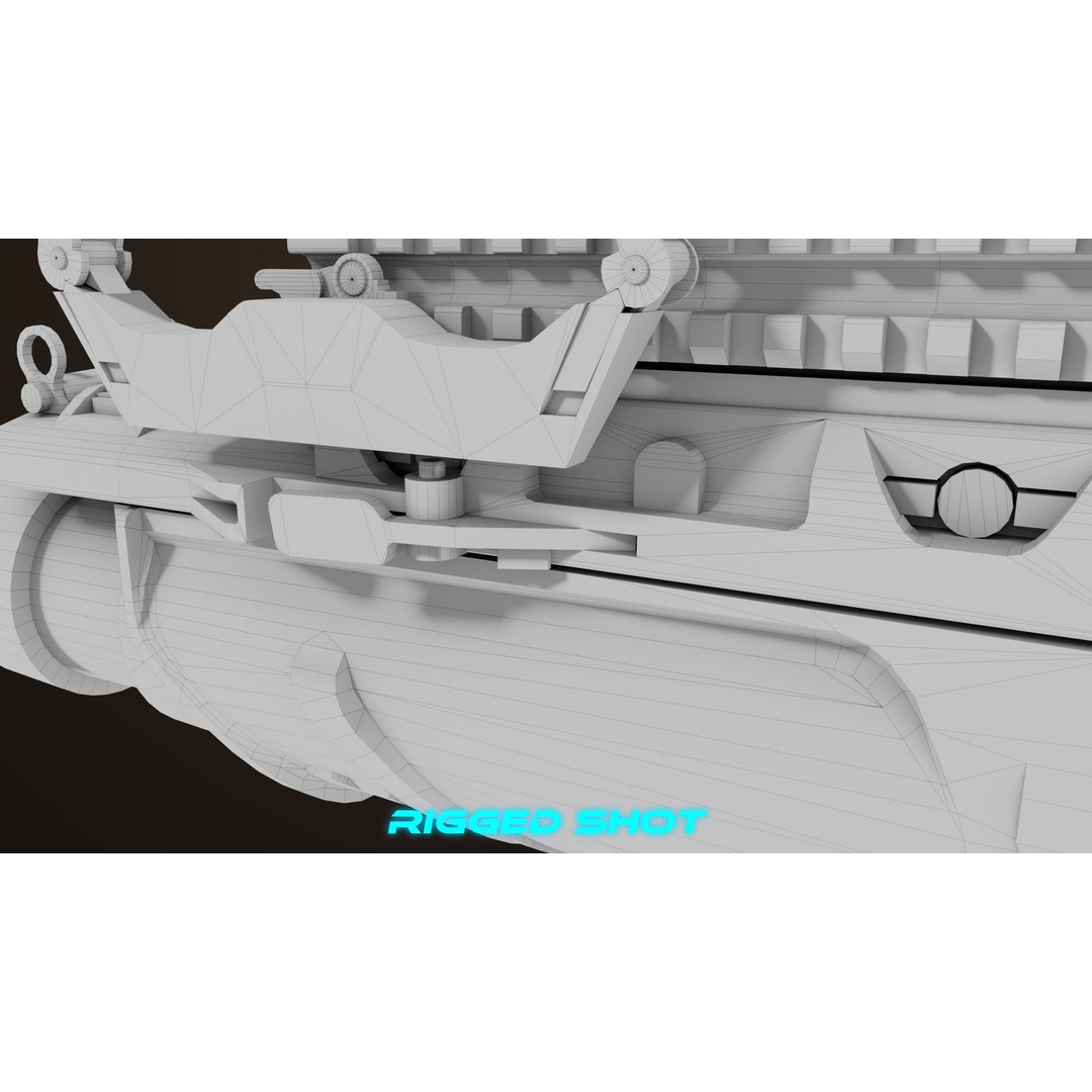 Grenade Launcher 3D Model – Low Poly PBR Game Asset, FBX - View 51