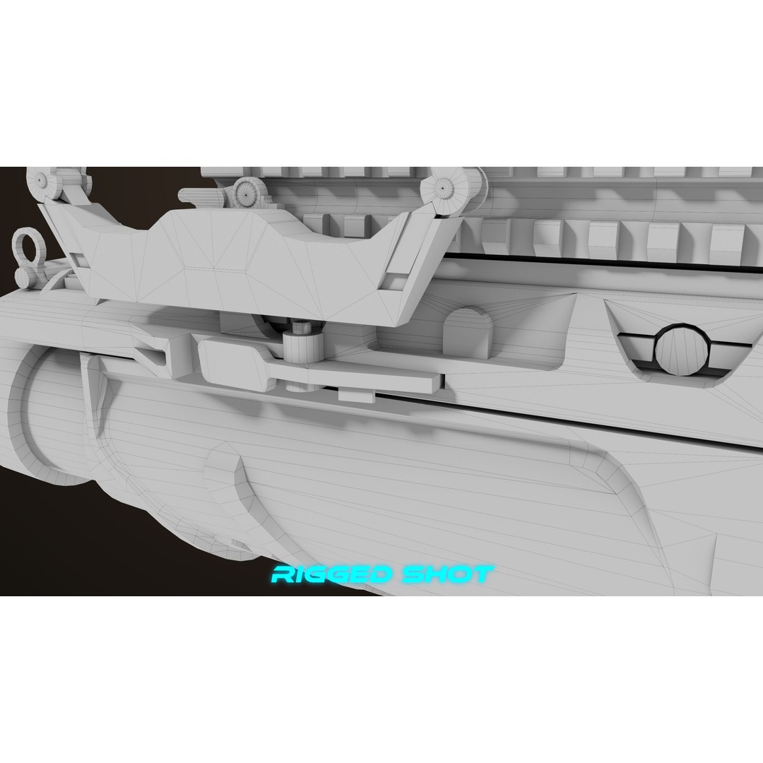 Grenade Launcher 3D Model – Low Poly PBR Game Asset, FBX - View 52