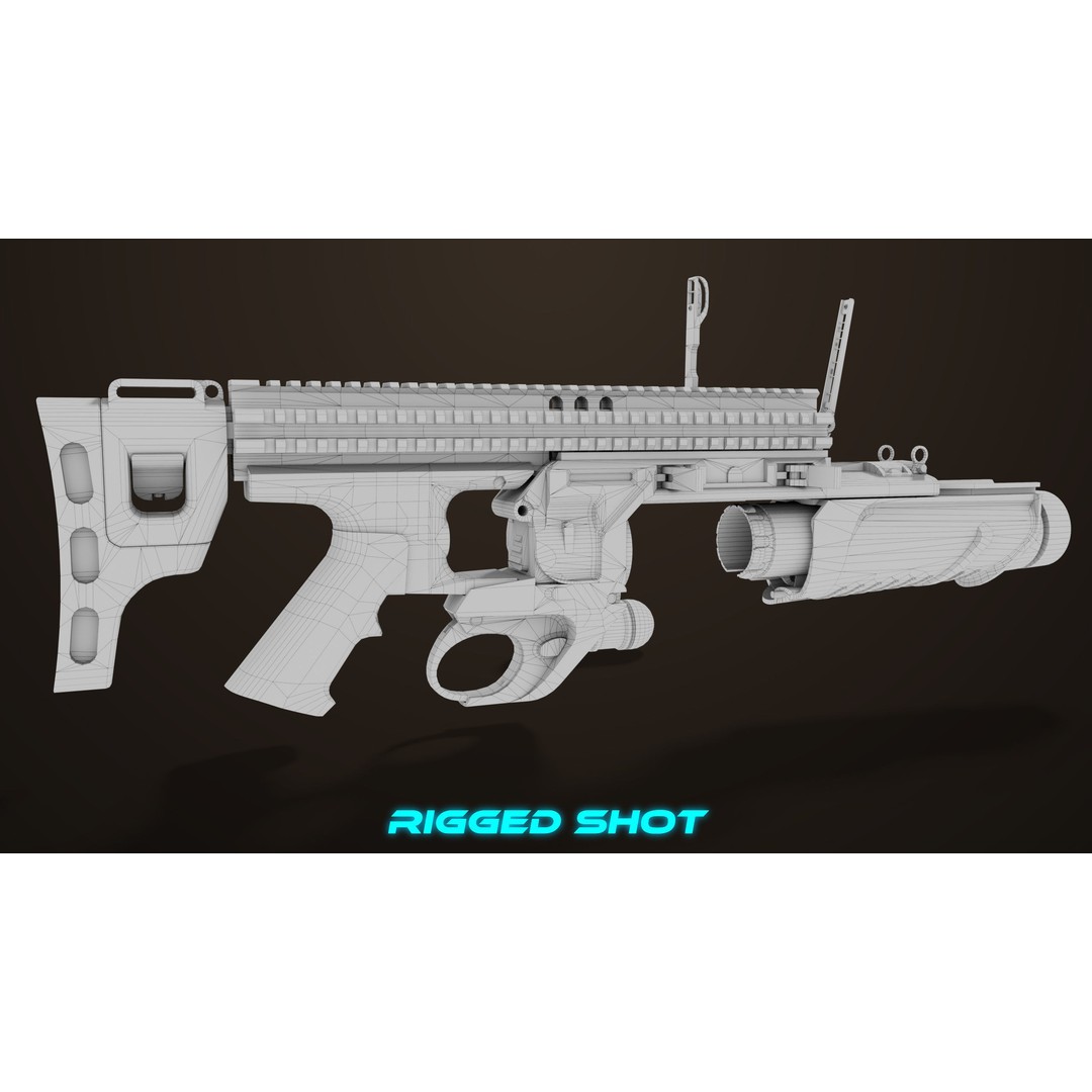Grenade Launcher 3D Model – Low Poly PBR Game Asset, FBX - View 60