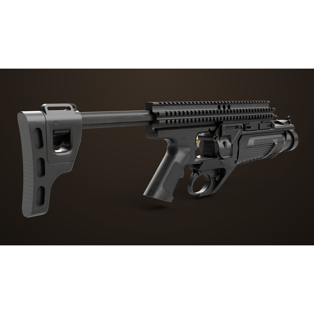 Grenade Launcher 3D Model – Low Poly PBR Game Asset, FBX - View 7