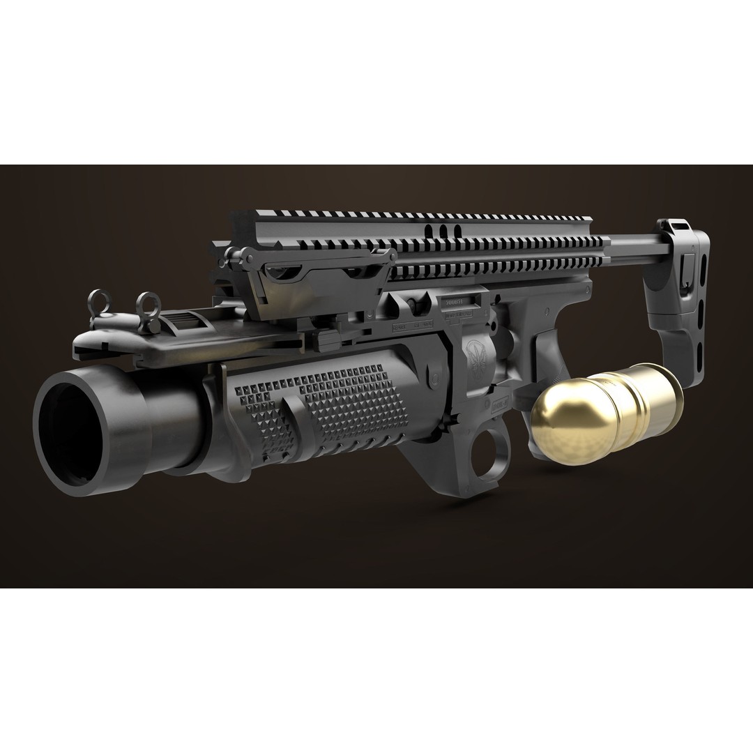 Grenade Launcher 3D Model – Low Poly PBR Game Asset, FBX - View 8