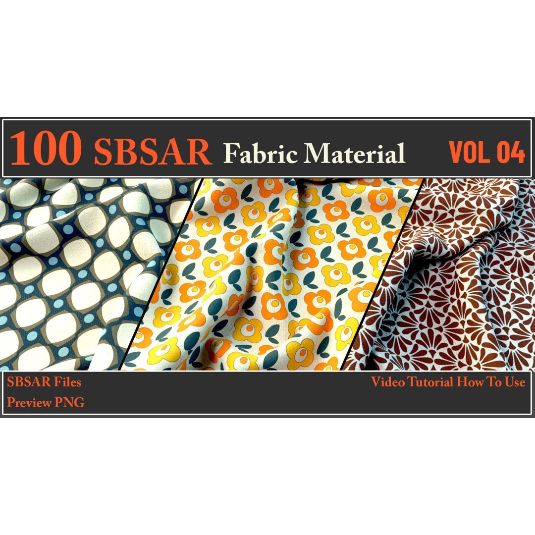 100 SBSAR Fabric Materials 3D Model – PBR Textures for Substance - View 11