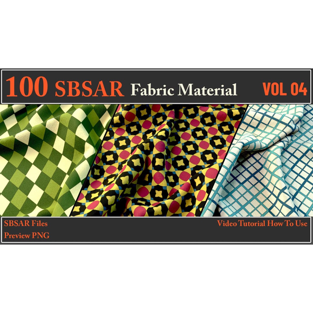 100 SBSAR Fabric Materials 3D Model – PBR Textures for Substance - View 13
