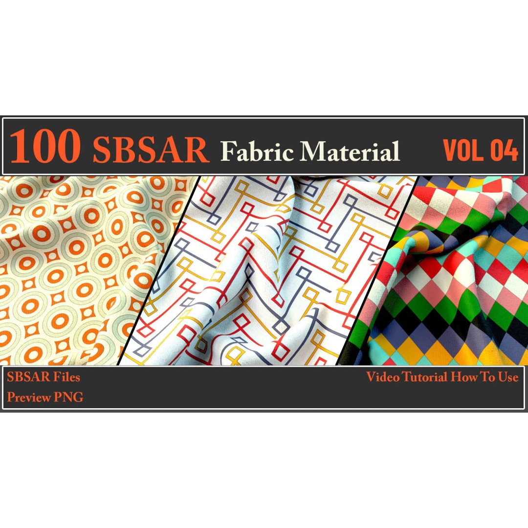 100 SBSAR Fabric Materials 3D Model – PBR Textures for Substance - View 14