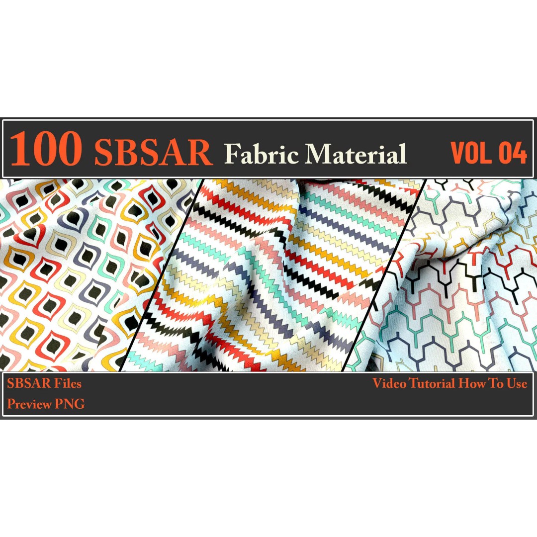 100 SBSAR Fabric Materials 3D Model – PBR Textures for Substance - View 15