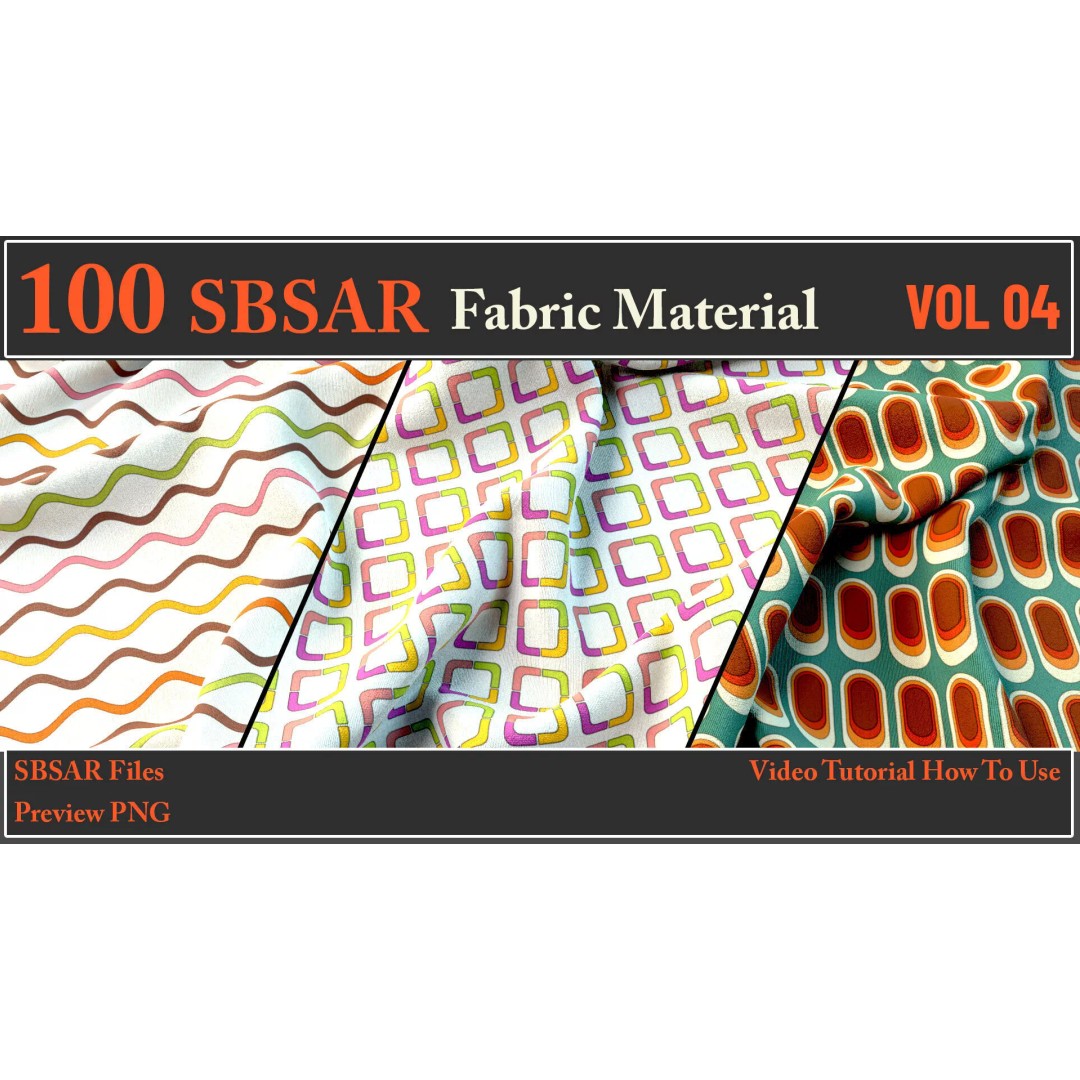 100 SBSAR Fabric Materials 3D Model – PBR Textures for Substance - View 16