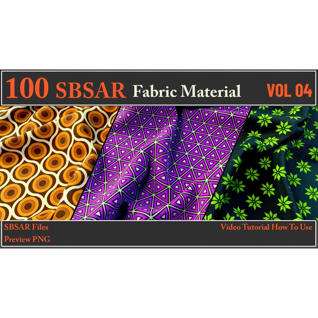 100 SBSAR Fabric Materials 3D Model – PBR Textures for Substance - View 19