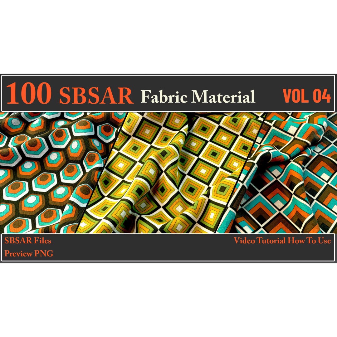 100 SBSAR Fabric Materials 3D Model – PBR Textures for Substance - View 22