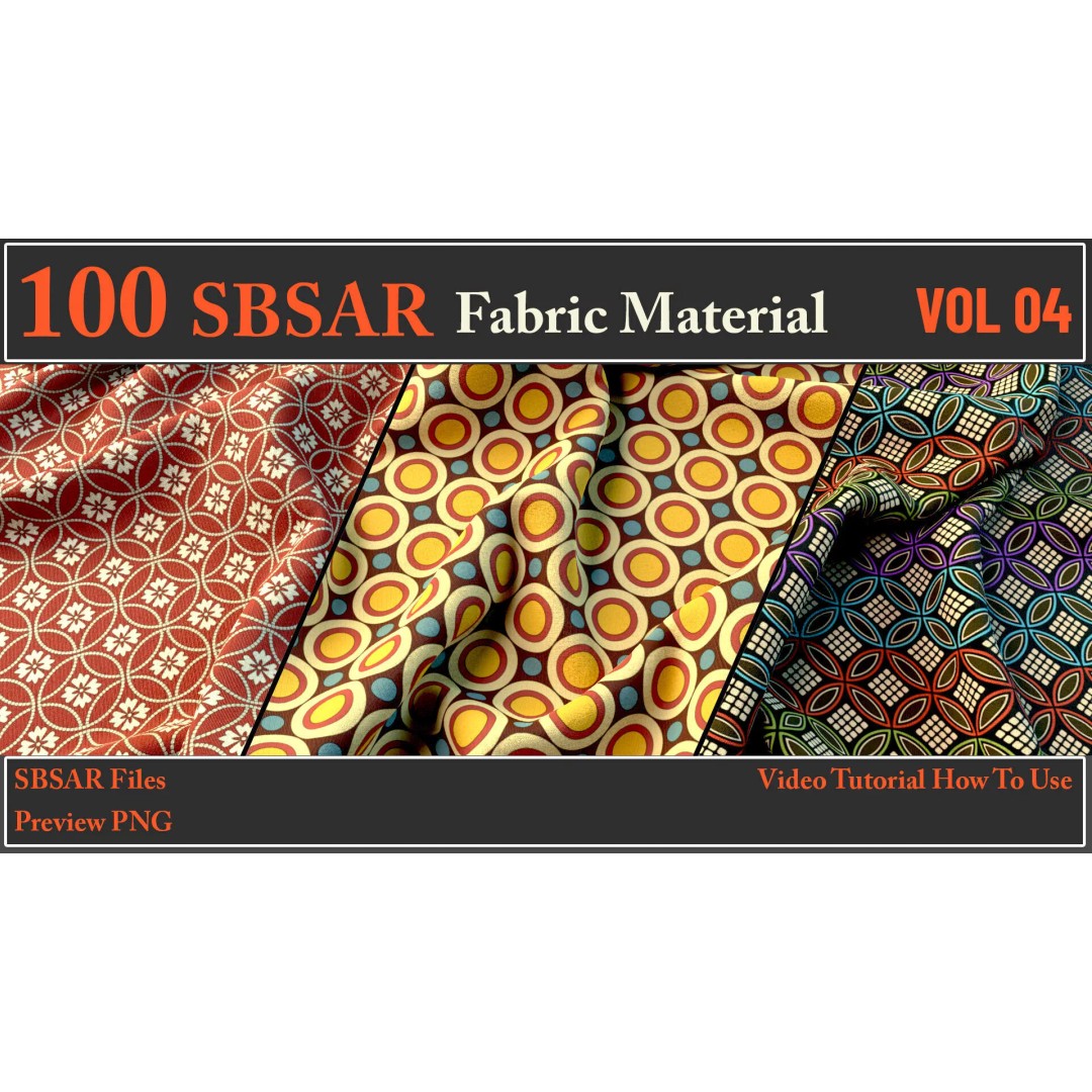 100 SBSAR Fabric Materials 3D Model – PBR Textures for Substance - View 26