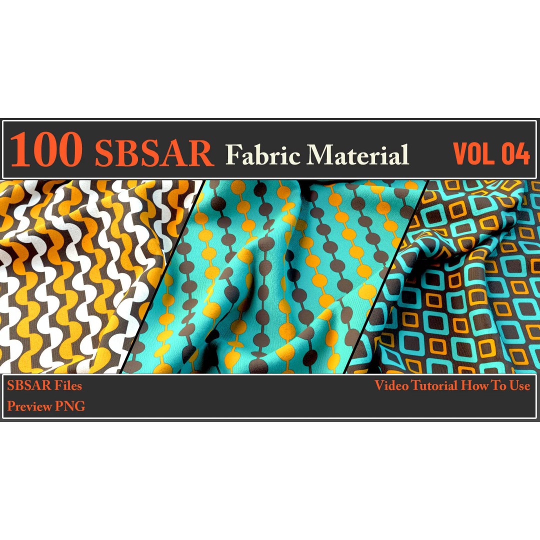 100 SBSAR Fabric Materials 3D Model – PBR Textures for Substance - View 27