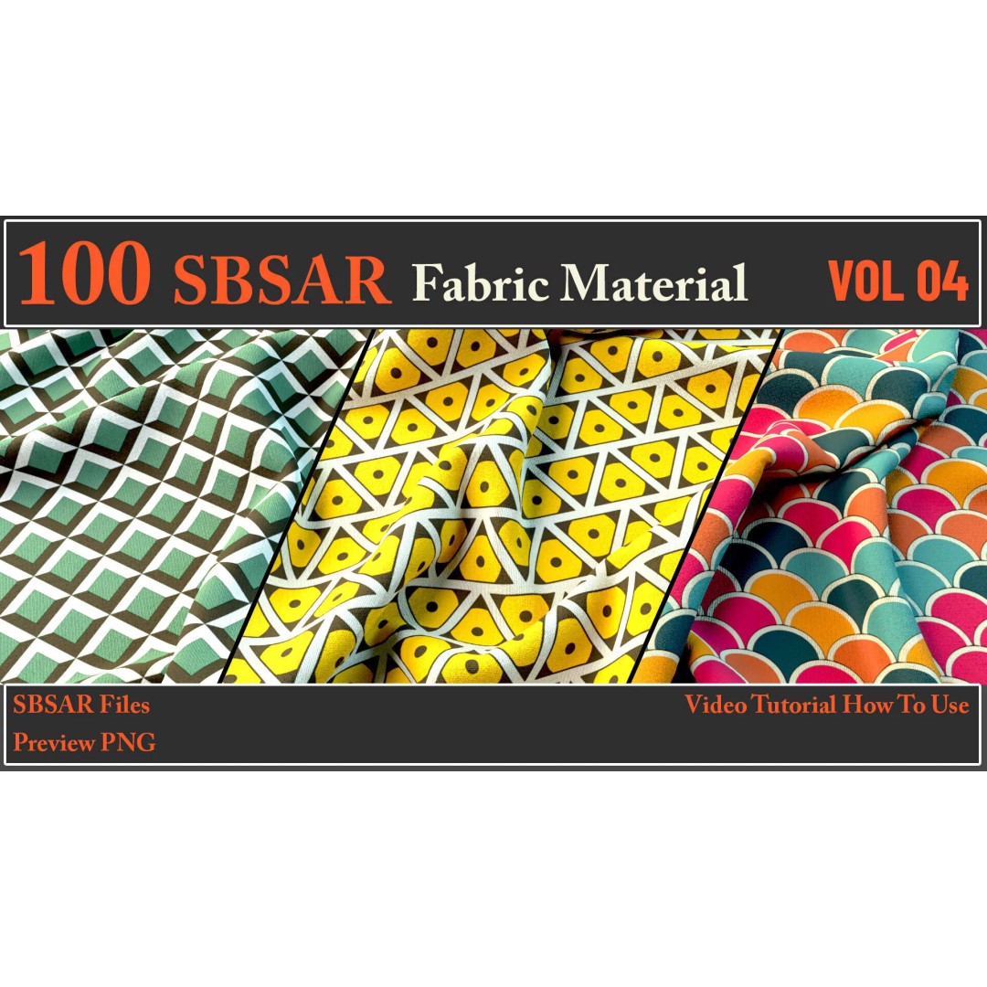 100 SBSAR Fabric Materials 3D Model – PBR Textures for Substance - View 28