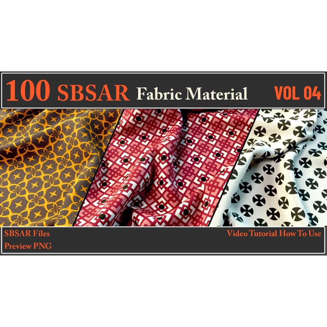 100 SBSAR Fabric Materials 3D Model – PBR Textures for Substance - View 29