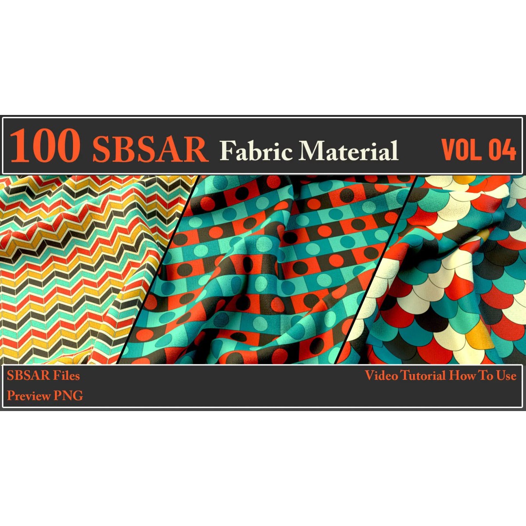 100 SBSAR Fabric Materials 3D Model – PBR Textures for Substance - View 3