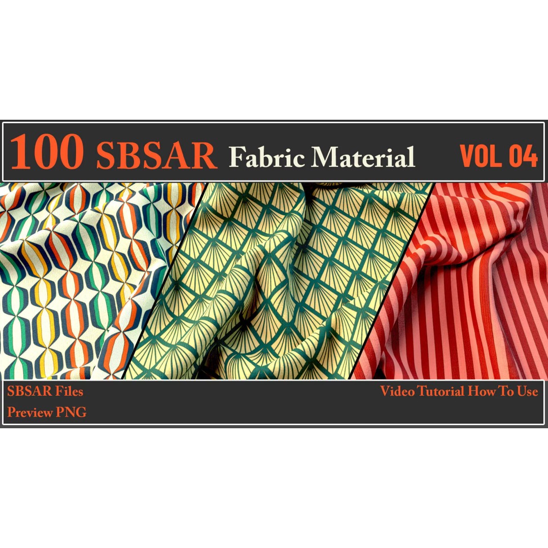 100 SBSAR Fabric Materials 3D Model – PBR Textures for Substance - View 31