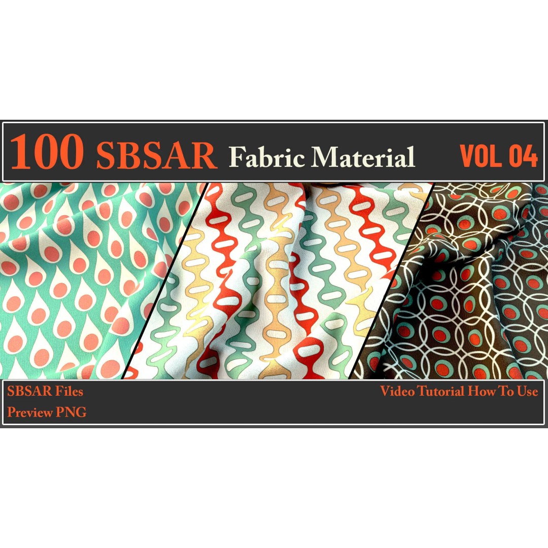 100 SBSAR Fabric Materials 3D Model – PBR Textures for Substance - View 32