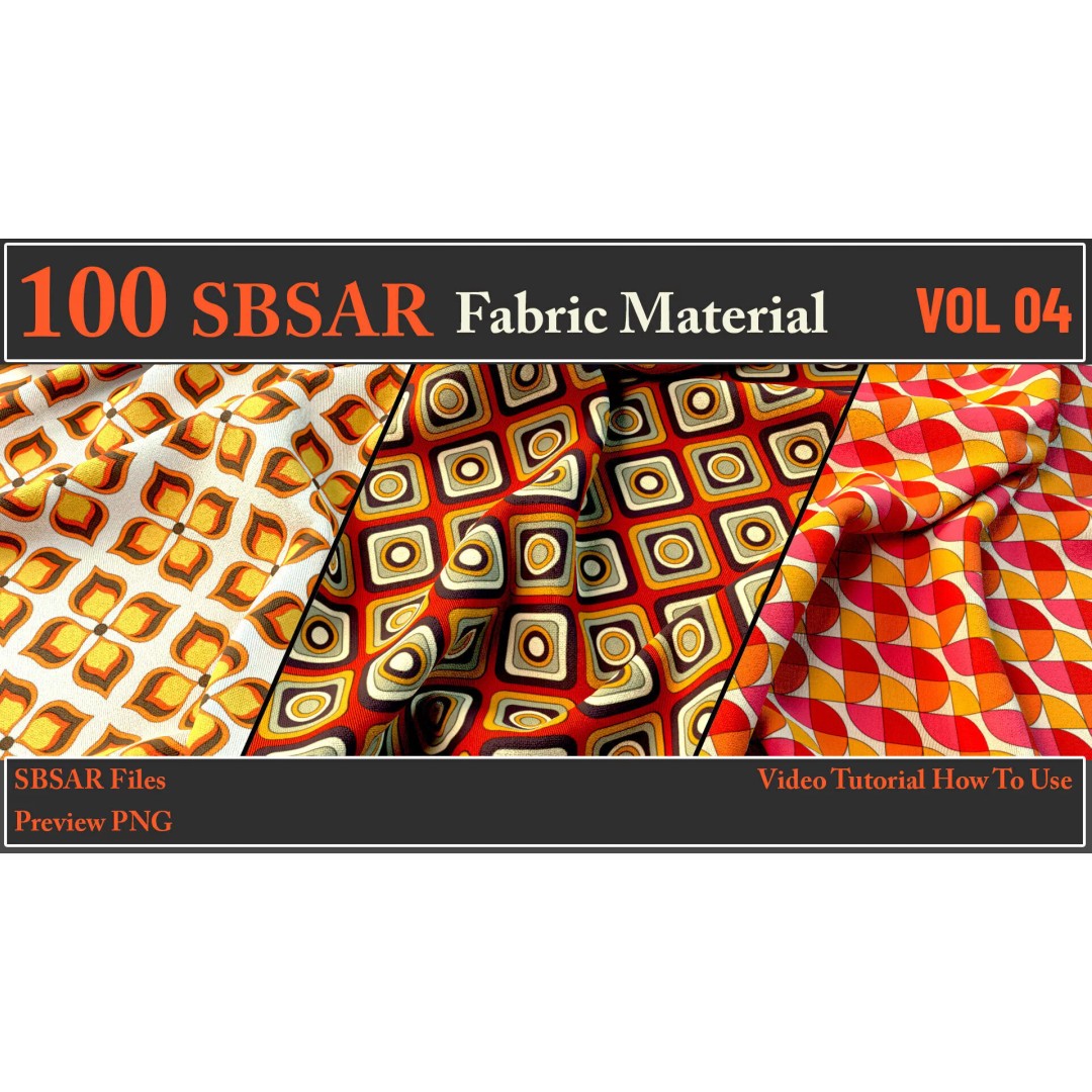 100 SBSAR Fabric Materials 3D Model – PBR Textures for Substance - View 34