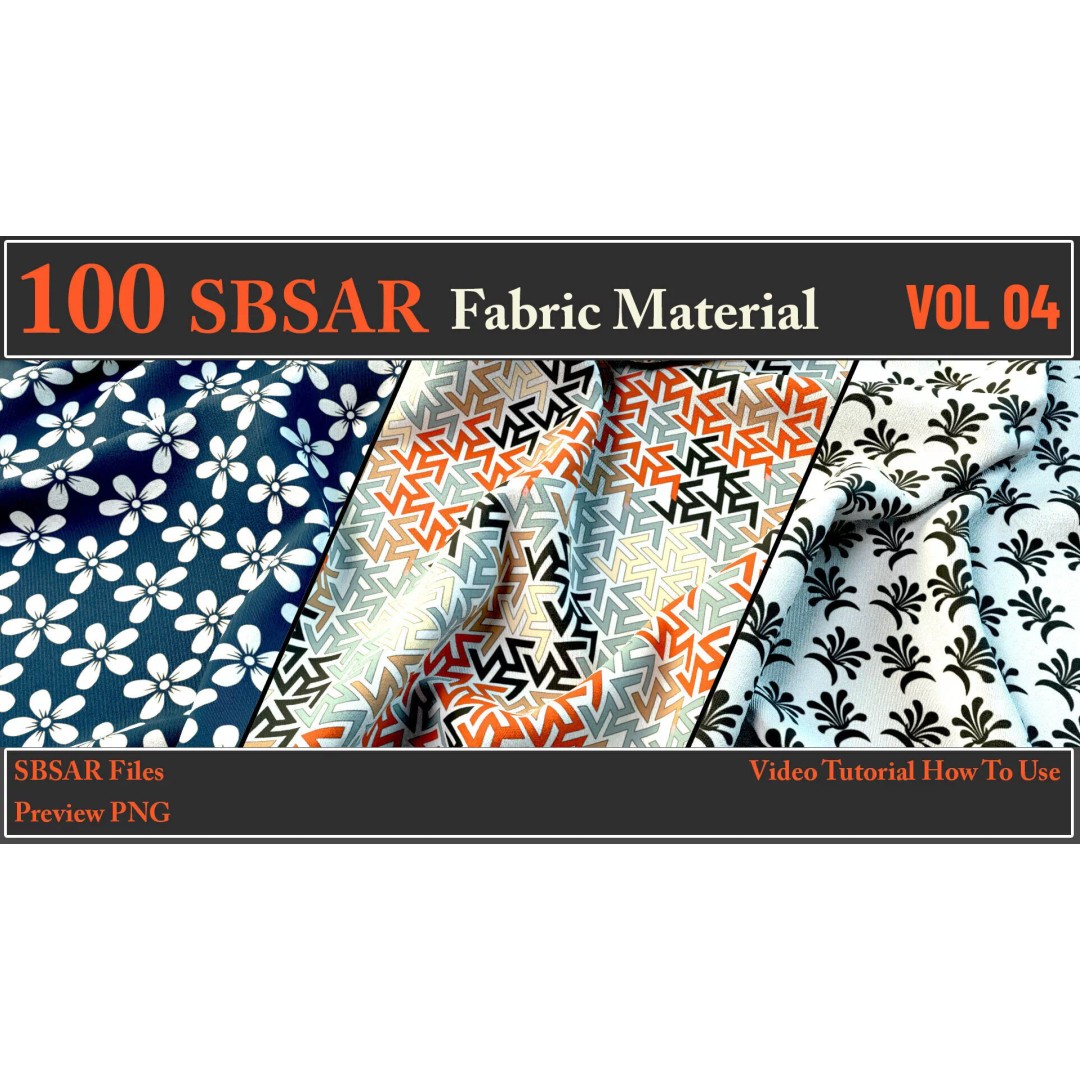100 SBSAR Fabric Materials 3D Model – PBR Textures for Substance - View 35