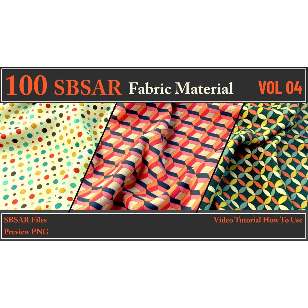 100 SBSAR Fabric Materials 3D Model – PBR Textures for Substance - View 4