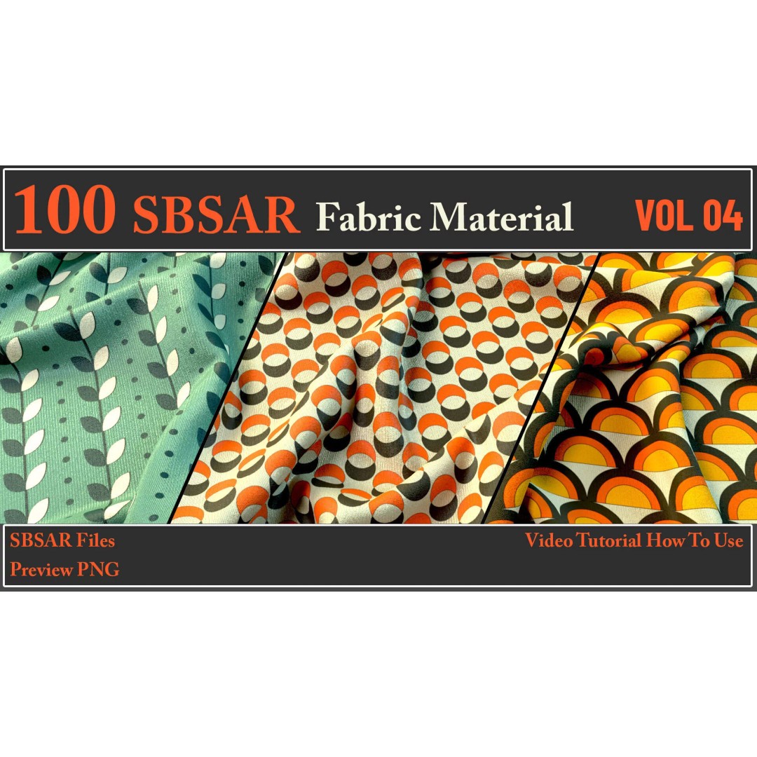 100 SBSAR Fabric Materials 3D Model – PBR Textures for Substance - View 5
