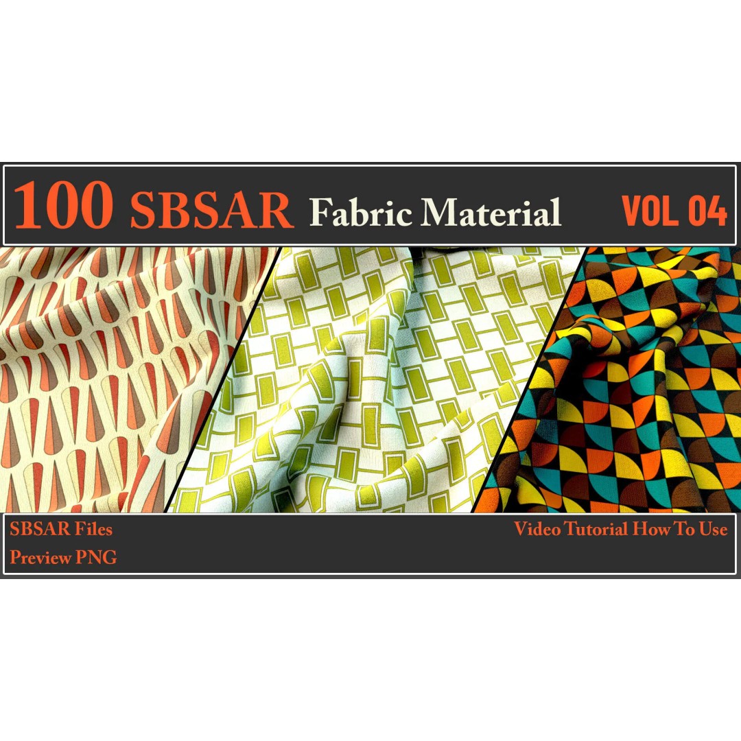 100 SBSAR Fabric Materials 3D Model – PBR Textures for Substance - View 6