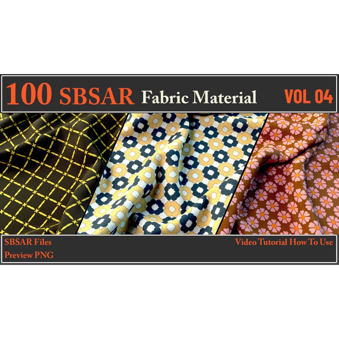 100 SBSAR Fabric Materials 3D Model – PBR Textures for Substance - View 9