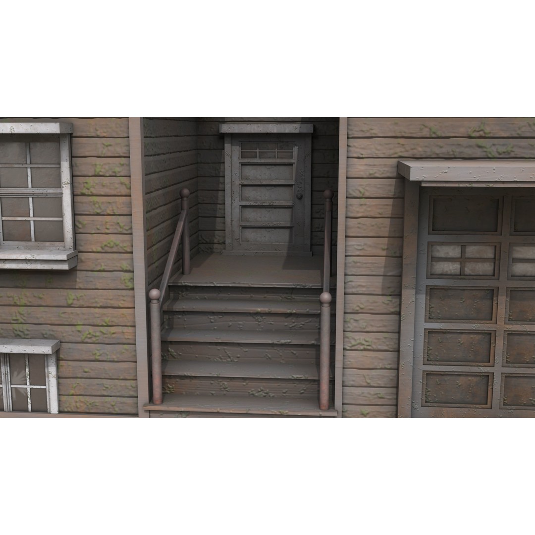 Old Dusty House 3D Model – Low Poly PBR Game Asset, FBX - View 11