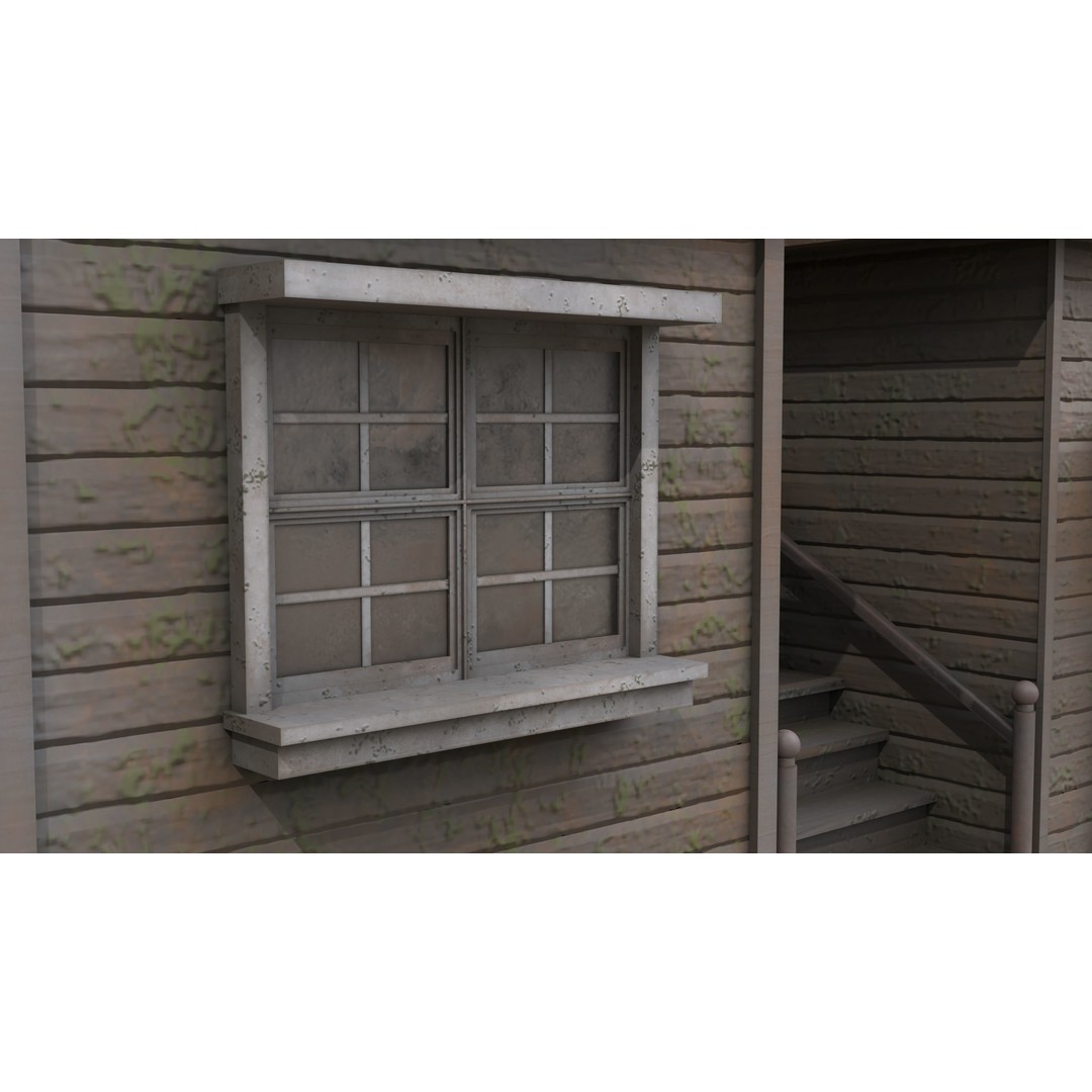 Old Dusty House 3D Model – Low Poly PBR Game Asset, FBX - View 13