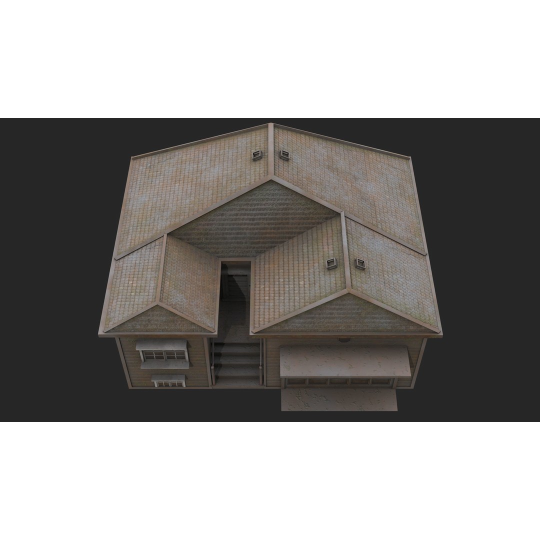 Old Dusty House 3D Model – Low Poly PBR Game Asset, FBX - View 14