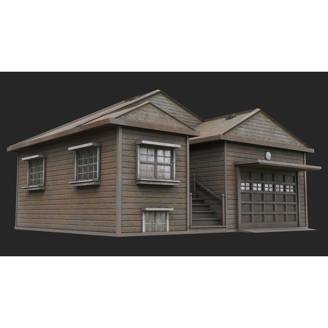 Old Dusty House 3D Model – Low Poly PBR Game Asset, FBX - View 15