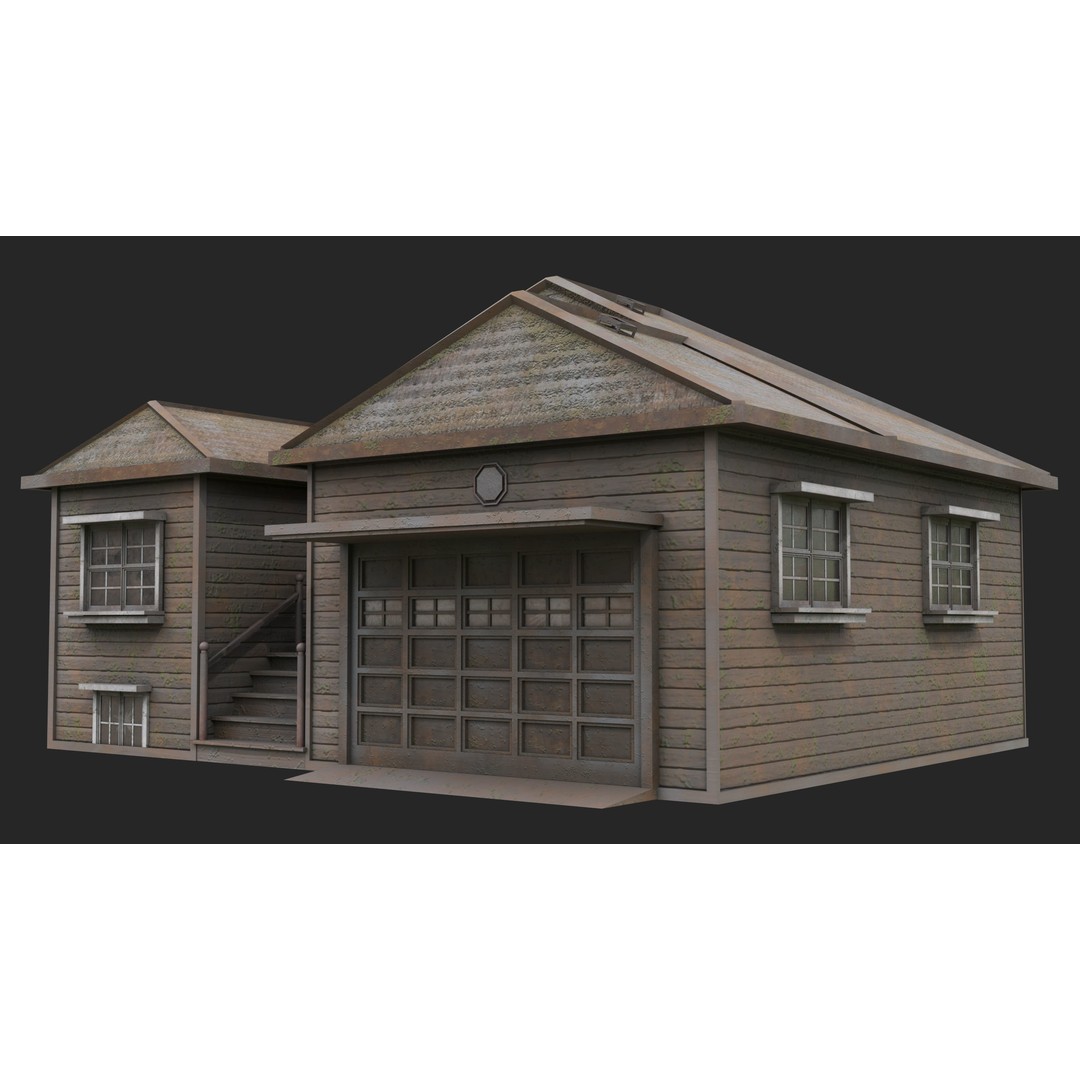 Old Dusty House 3D Model – Low Poly PBR Game Asset, FBX - View 16