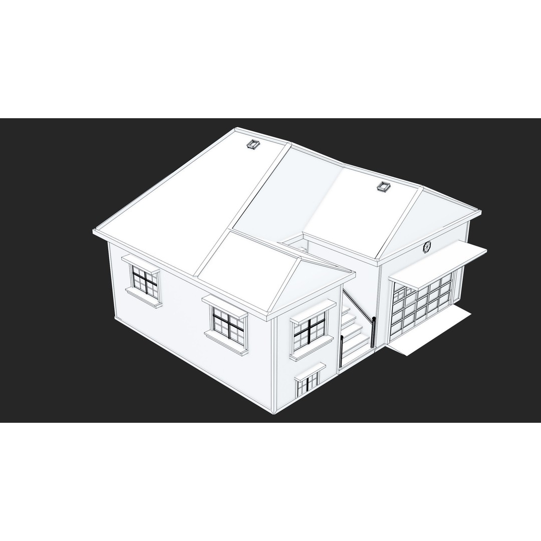 Old Dusty House 3D Model – Low Poly PBR Game Asset, FBX - View 19