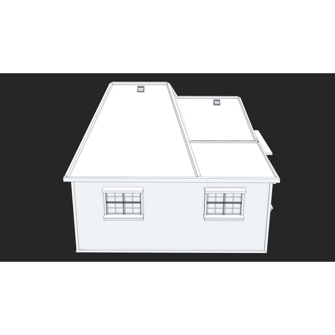 Old Dusty House 3D Model – Low Poly PBR Game Asset, FBX - View 20