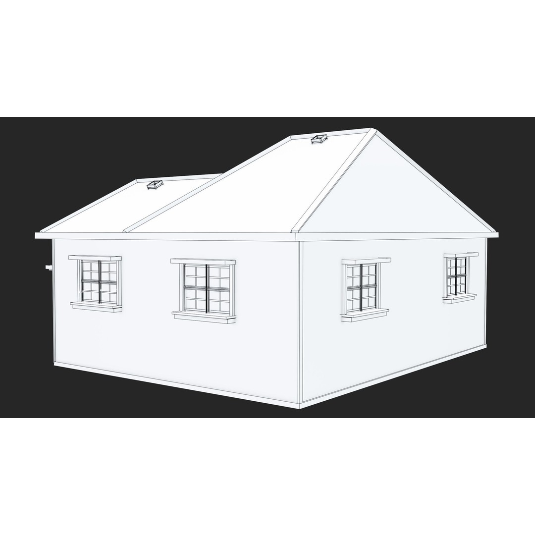 Old Dusty House 3D Model – Low Poly PBR Game Asset, FBX - View 23
